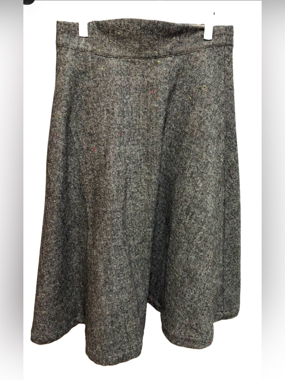 ModCloth Tweed Midi Skirt in Gray & Black Size Small